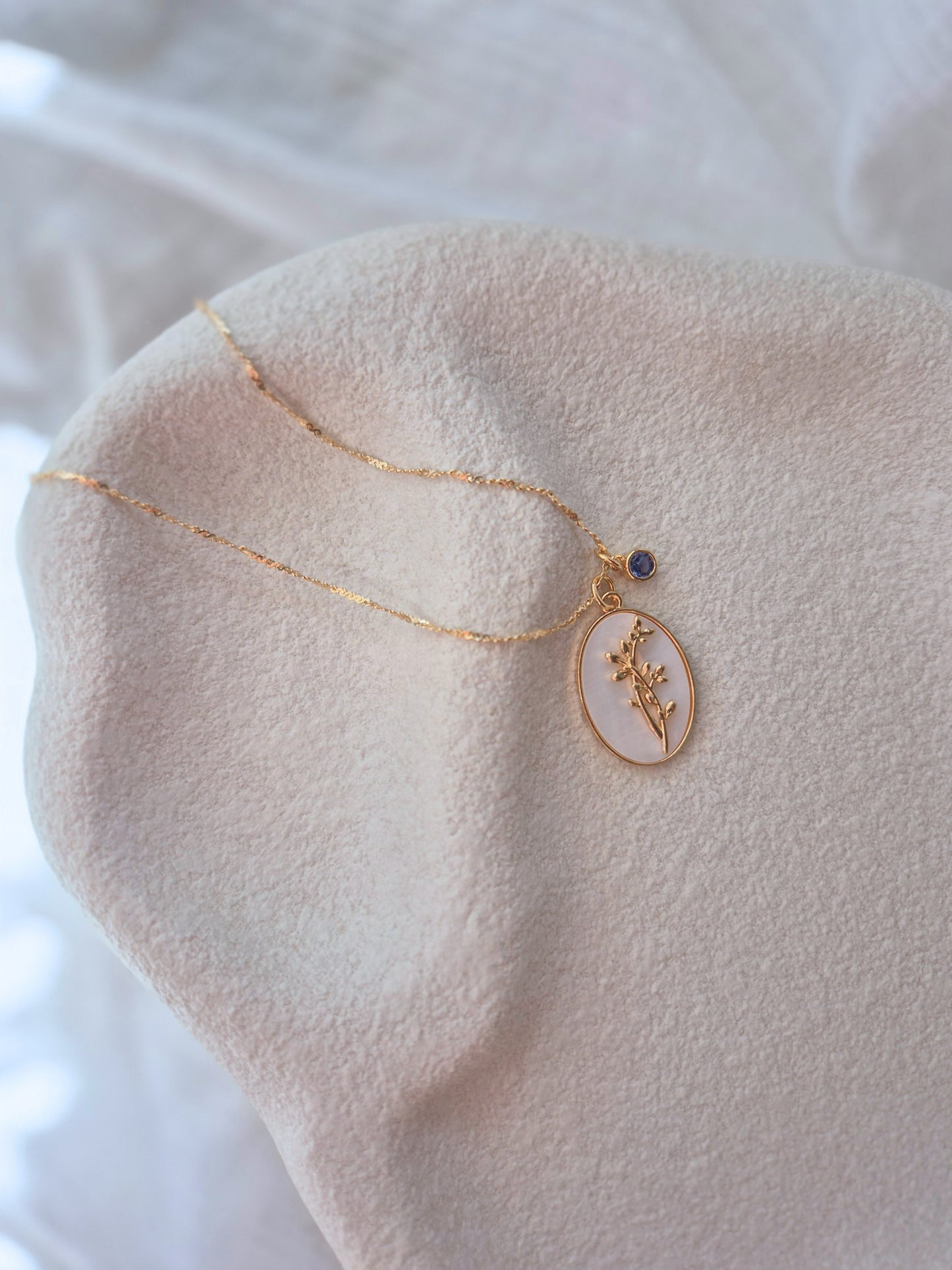 Flower Birth Stone Necklaces - 12 months