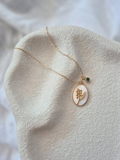 Flower Birth Stone Necklaces - 12 months